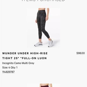 lululemon athletica Wunder Under High-Rise Tight 25" - Multi Grey